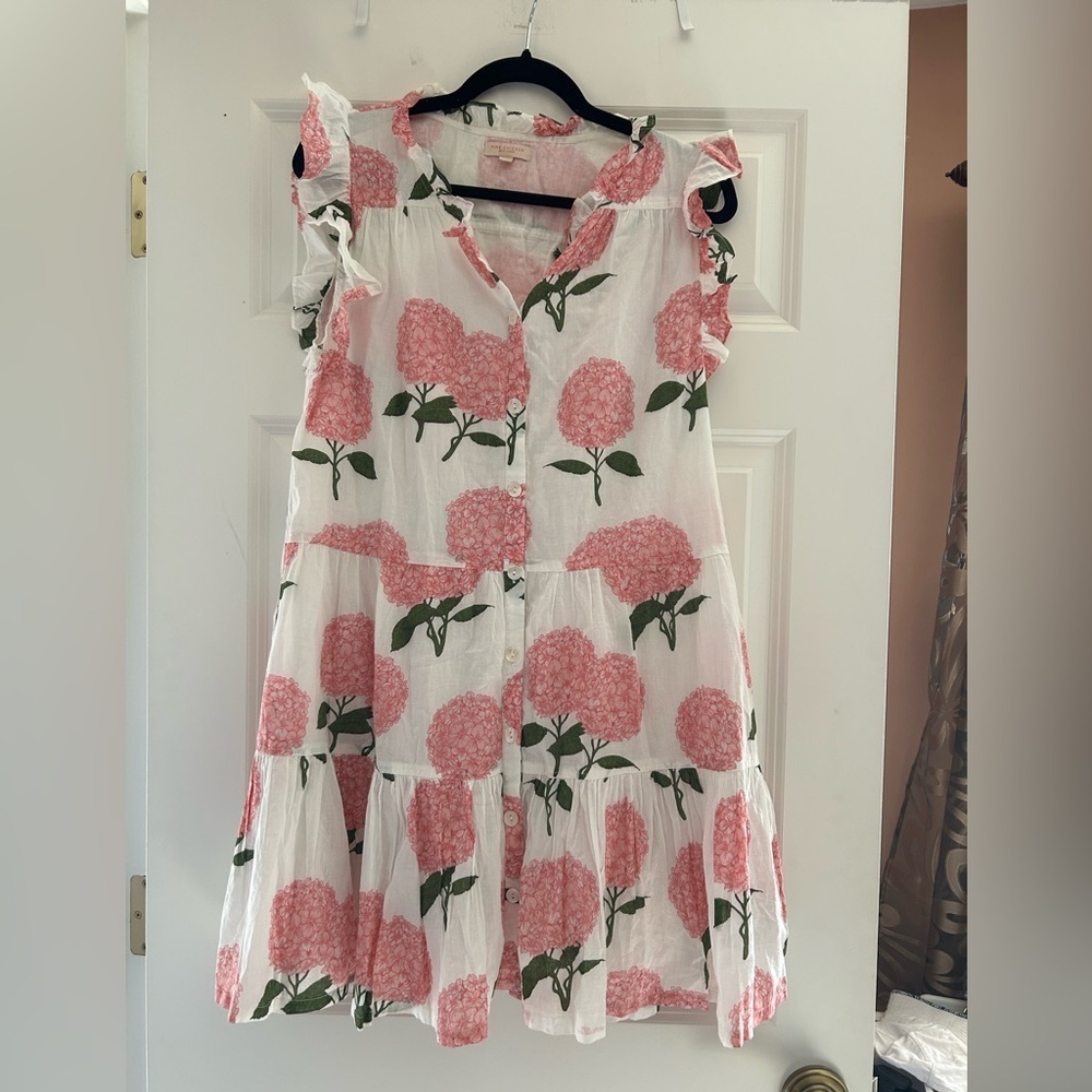 Pink Chicken kalani Pink and White Hydrangeas Floral Mini Dress - Picture 3 of 9